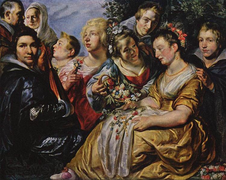 Jacob Jordaens Self portrait with his Family and Father-in-Law Adam van Noort Spain oil painting art